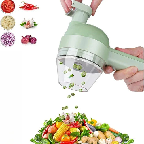 4-in-1 Electric Vegetable Cutter-Chop,Slice & Mince in Seconds